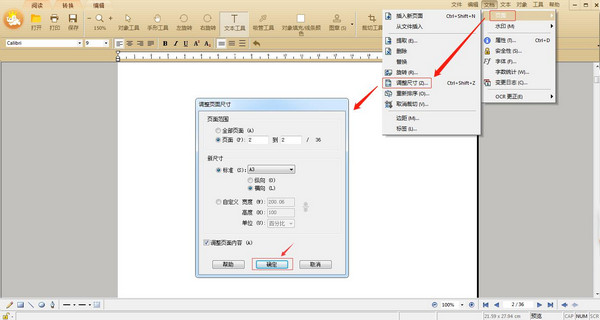 PDF调整尺寸图示