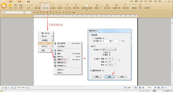 PDF调整尺寸大小图示